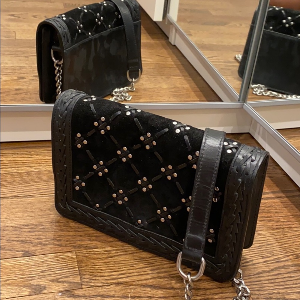 Zara Black leather and suede bag